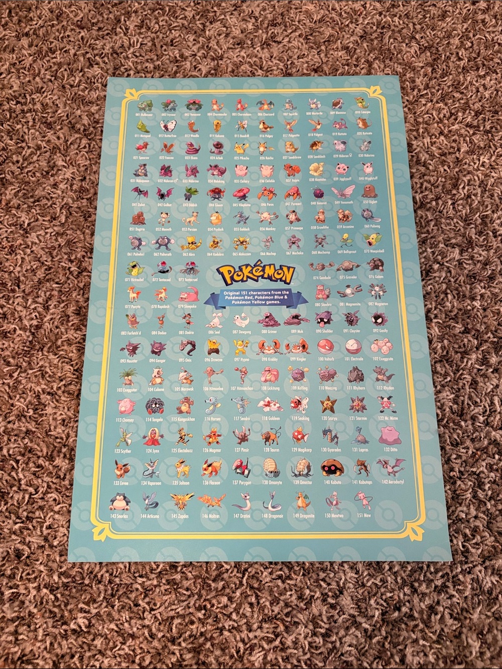 Pokemon original 151 poster time line 2 sided